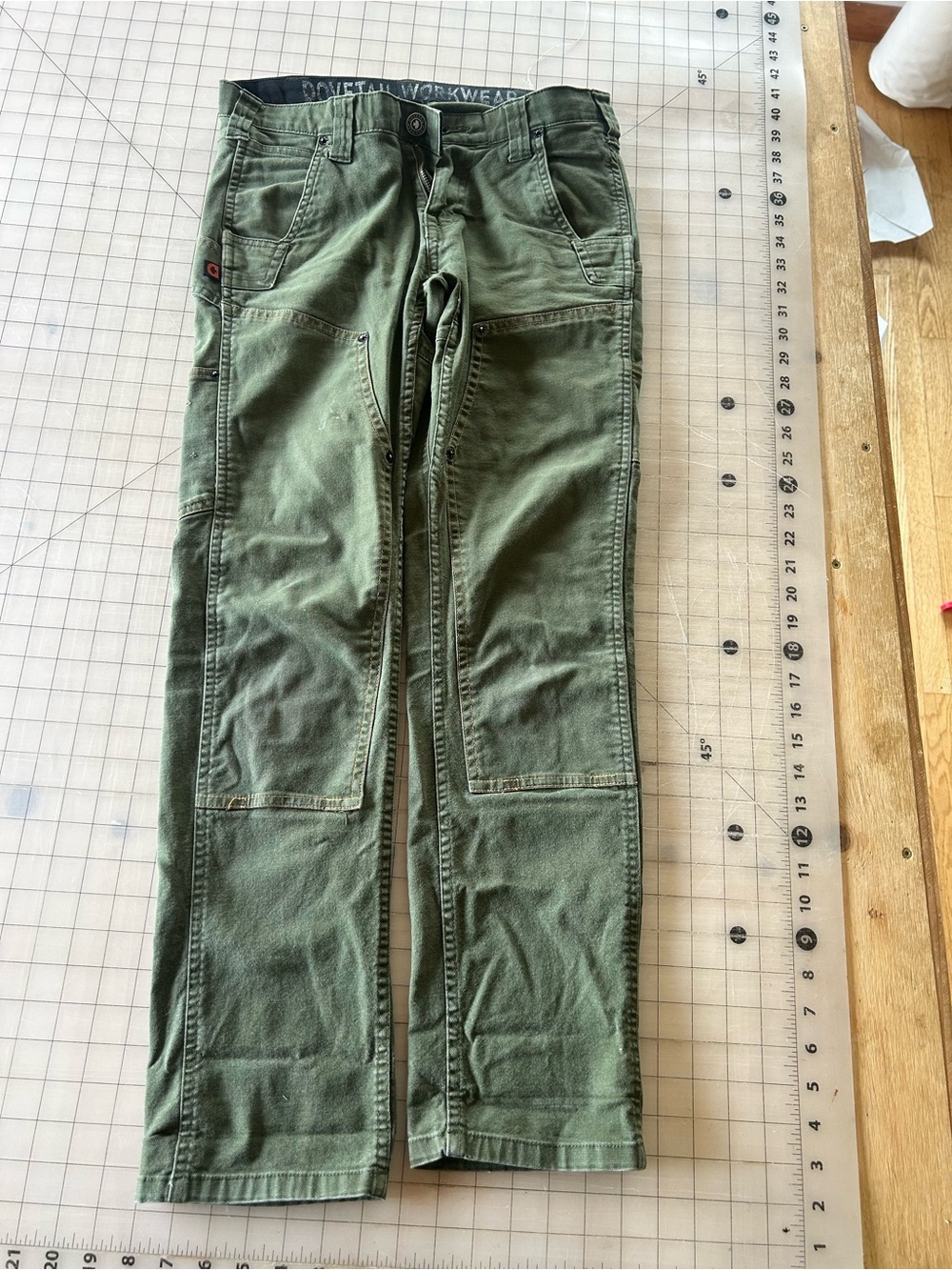 Dovetail workwear women’s double knee pant in olive